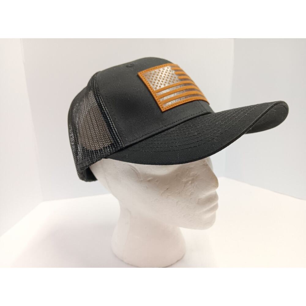 New American Flag Leather Patch Adjustable Snapba… - image 1